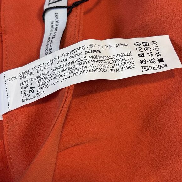 Zara Orange Flare Dress Pants with zipper on one side size XS NWT - Picture 14 of 14